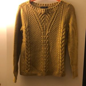 Banana Republic Mustard colored cable knit-Small